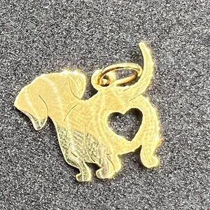 Gold tone dog pendant on chain